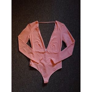 American Apparel Cotton Spandex Double V Bodysuit